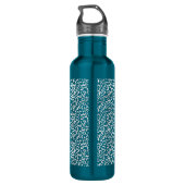 Silver Glam Leopard Print Waterfles (Achterkant)