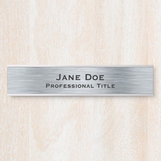 Silver Glam Long Professional Kantoor Deurbord Deurbordje (Voorkant)