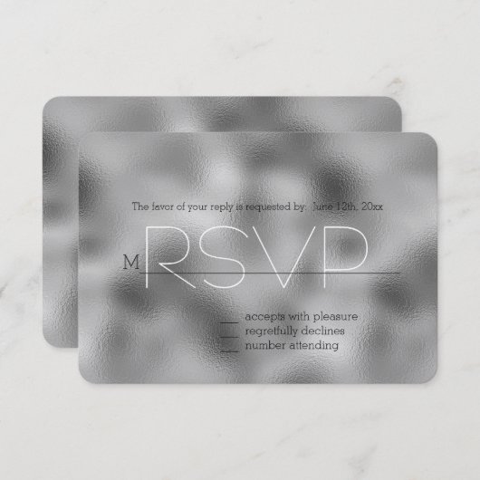 Silver Glam RSVP (Voorkant / Achterkant)