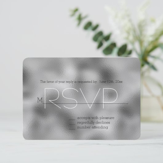 Silver Glam RSVP (Staand voorkant)