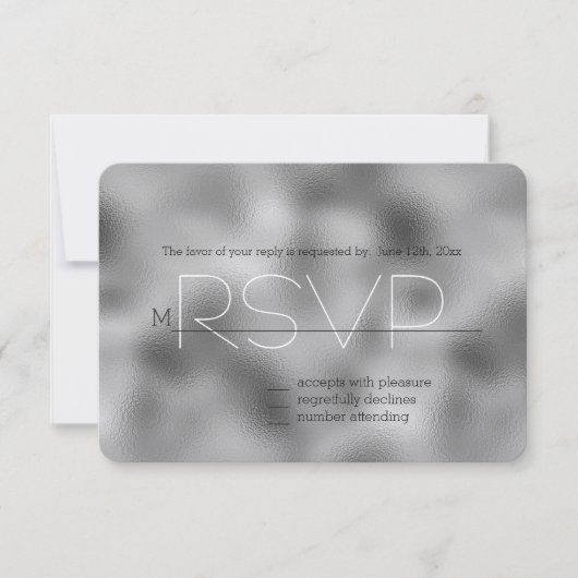 Silver Glam RSVP Kaartje (Voorkant)