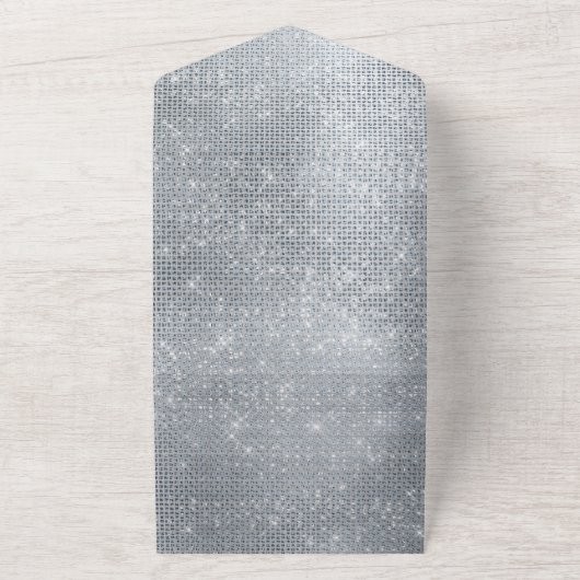 Silver Glam Sparkle All In One Uitnodiging (Buitenkant)