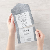 Silver Glam Sparkle All In One Uitnodiging (Afscheurbaar)