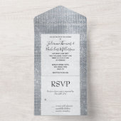 Silver Glam Sparkle All In One Uitnodiging (Binnen)