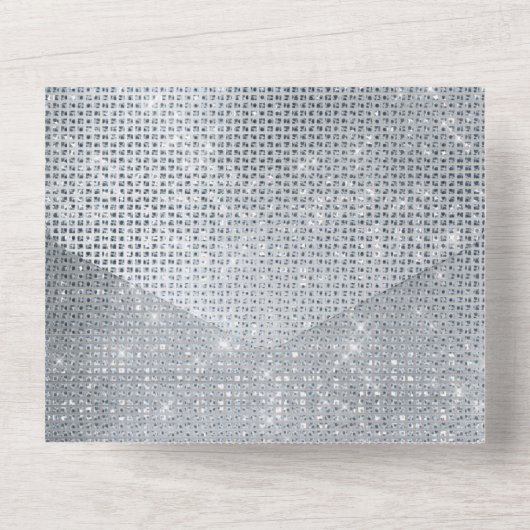 Silver Glam Sparkle All In One Uitnodiging (Achterkant)