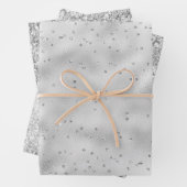 Silver Glam Sparkle Confetti Glitter Inpakpapier Vel (In situ)