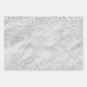 Silver Glam Sparkle Glitter Animal Prints Inpakpapier Vel (Voorkant 3)