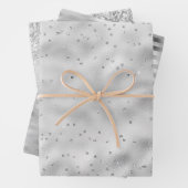 Silver Glam Sparkle Glitter Inpakpapier Vel (In situ)