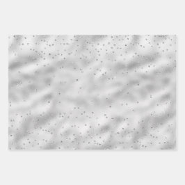 Silver Glam Sparkle Glitter   Inpakpapier Vel