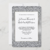 Silver Glam Sparkle Glitz Wedding Kaart (Voorkant)
