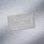 Silver Glam Sparkle Modern en Elegant Magnetisch Visitekaartje (Voorbeeld)