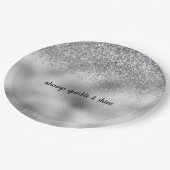 Silver Glam Sparkle Papieren Bordje (Gekanteld)
