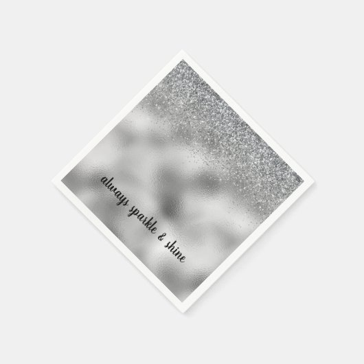 Silver Glam Sparkle Servet (Hoek)