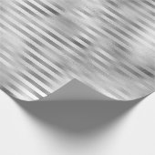 Silver Glam Stripes Cadeaupapier (Hoek)