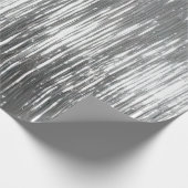Silver Glam Tinsel Stripes Cadeaupapier (Hoek)