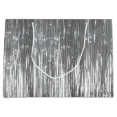 Silver Glam Tinsel Stripes Groot Cadeauzakje (Voorkant)