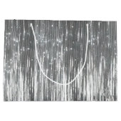 Silver Glam Tinsel Stripes Groot Cadeauzakje (Achterkant)