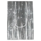 Silver Glam Tinsel Stripes Medium Cadeauzakje (Achterkant)