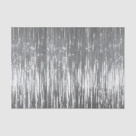Silver Glam Tinsel Stripes Tissuepapier (Voorkant)