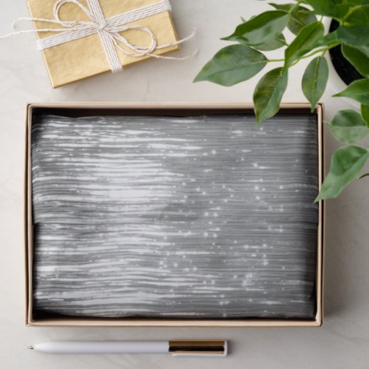 Silver Glam Tinsel Stripes Tissuepapier (Geschenk)