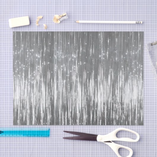 Silver Glam Tinsel Stripes Tissuepapier (Craft)