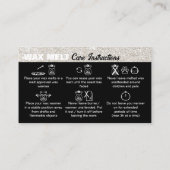 Silver Glam Wax Melt Care Instructions Visitekaartje (Achterkant)