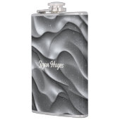 Silver Glamour Luxury Bling Metallic Waves Glitter Heupfles (Links)