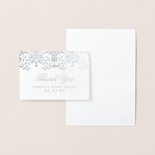 Silver  Glamour Wedding Bedankt Folie Kaarten (Display)