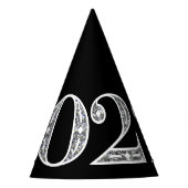 Silver Glamoureus 2022 New Years Eve Party Pet Feesthoedjes (Voorkant)