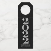 Silver Glamoureus nieuwjaar 2022 Flessenhanger (Voorkant)