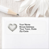 Silver Glass Heart Etiket (Insitu)