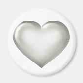Silver Glass Heart Magneet (Voorkant)
