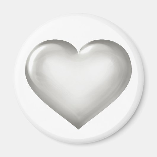 Silver Glass Heart Magneet (Voorkant)