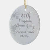 Silver Glimmer 25e Jubileum Keramisch Ornament (Rechts)