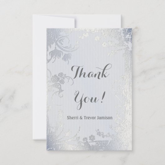 Silver Glimmer Floral Jubileum Bedankt (Voorkant)