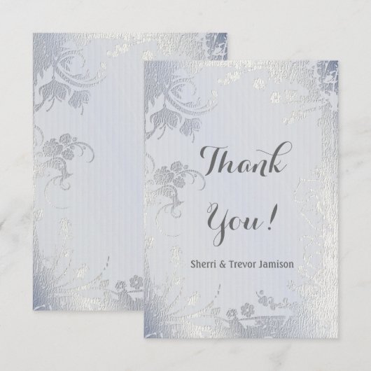 Silver Glimmer Floral Jubileum Bedankt (Voorkant / Achterkant)