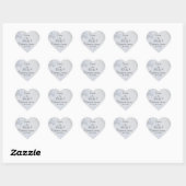 Silver Glimmer Heart Seal - Save the Date Hart Sticker (Vel)