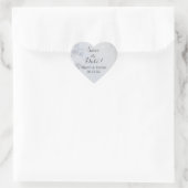 Silver Glimmer Heart Seal - Save the Date Hart Sticker (Tas)