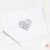Silver Glimmer Heart Seal - Save the Date Hart Sticker (Envelop)