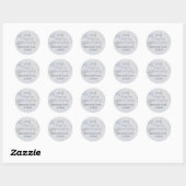 Silver Glimmer Sla de datum op Ronde Sticker (Vel)