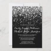 Silver GlitHollywood Glitz Glam Wedding Invitation Kaart (Voorkant)
