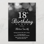 Silver Glitter 18th Birthday Invitation Card Kaart<br><div class="desc">Silver Glitter 18th Birthday Invitation Card. Volwassen verjaardag. Silver Glitter Bokeh Background 16e 18e 21e 30e 40e 50e 70e 80e 90e 100e. Elke leeftijd. Voor verdere aanpassing,  te klikken gelieve de knoop "van de Aanpassing het"en ons ontwerphulpmiddel te gebruiken om deze sjabloon te wijzigen.</div>