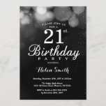 Silver Glitter 21st Birthday Invitation Card Kaart<br><div class="desc">Silver Glitter 21st Birthday Invitation Card. Volwassen verjaardag. Silver Glitter Bokeh Background 16e 18e 21e 30e 40e 50e 70e 80e 90e 100e. Elke leeftijd. Voor verdere aanpassing,  te klikken gelieve de knoop "van de Aanpassing het"en ons ontwerphulpmiddel te gebruiken om deze sjabloon te wijzigen.</div>