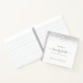 Silver Glitter 21st Birthday Party Guest Book Notitieboek (Binnen)