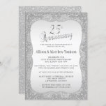 Silver Glitter 25th Wedding Jubileum | DIY-tekst Kaart<br><div class="desc">25th Silver Glitter Wedding Jubileum Party Uitnodigingen klaar voor u om te personaliseren. Kies uit verschillende papiersoorten en / of vormen om aan uw behoefte te voldoen. ✔ OPMERKING: WIJZIG ALLEEN DE BENODIGDE SJABLOON GEBIEDEN! 😀 Indien nodig kunt u de tekst verwijderen en beginnen met het toevoegen van de gewenste...</div>