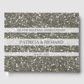 Silver Glitter 25th Wedding Jubileum Gastenboek (Voorkant)