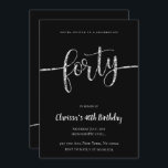 Silver Glitter 40th Birthday Invitations Kaart<br><div class="desc">Silver Glitter 40th Birthday Invitations. Veertig is geweldig met deze moderne en leuke feestelijke uitnodigingen. Deze stijlvolle partijuitnodiging is een klassieke keuze voor een elegante 40e verjaardag! Extra partijbenodigdheden en decoraties zijn beschikbaar bij Metro-Event.com en Metro-Events op Zazzle.</div>