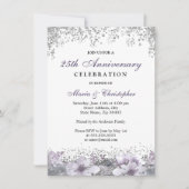 Silver Glitter 50th Wedding Jubileum Invite Kaart (Voorkant)