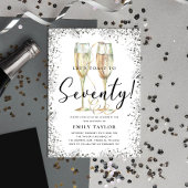 Silver Glitter 70e verjaardagsfeestje Kaart