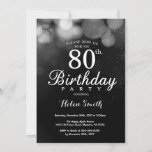 Silver Glitter 80th Birthday Invitation Card Kaart<br><div class="desc">Silver Glitter 80th Birthday Invitation Card. Volwassen verjaardag. Silver Glitter Bokeh Background 16e 18e 21e 30e 40e 50e 70e 80e 90e 100e. Elke leeftijd. Voor verdere aanpassing,  te klikken gelieve de knoop "van de Aanpassing het"en ons ontwerphulpmiddel te gebruiken om deze sjabloon te wijzigen.</div>